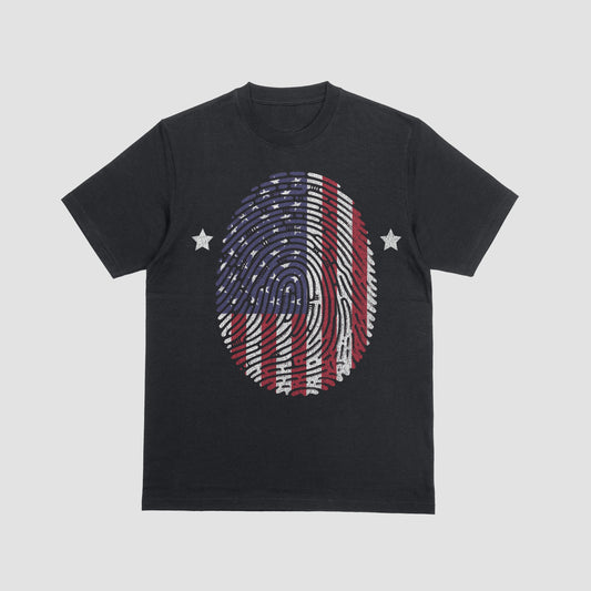 USA flag Thumb Print T-Shirt.